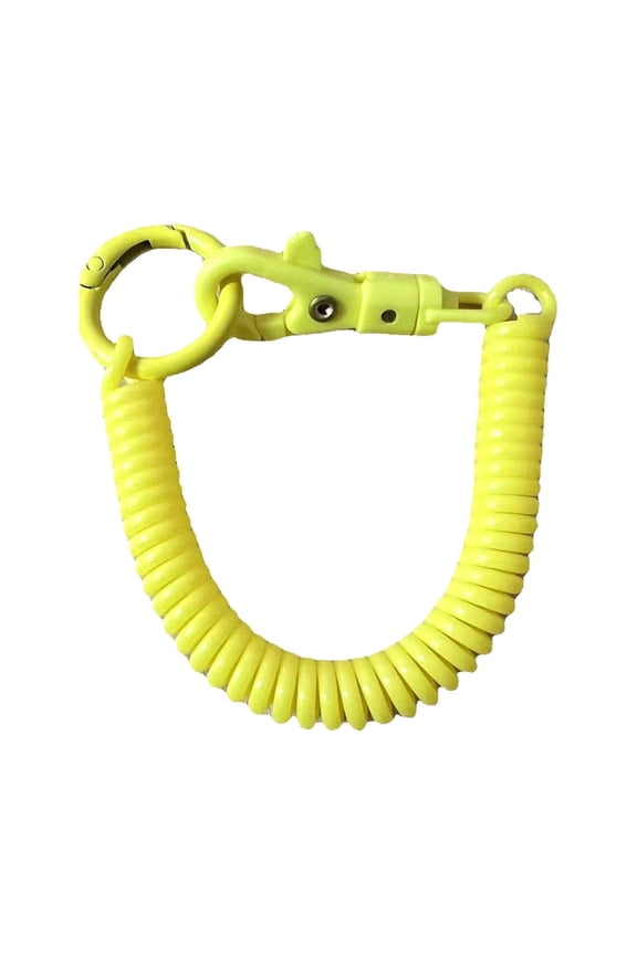 Stretchy Keychain Plastic Spring Rope Key Chain Mobile Phone Telescopic Lanyard Carabiner Wallet Bag Decoration Organizer Durable 1pc