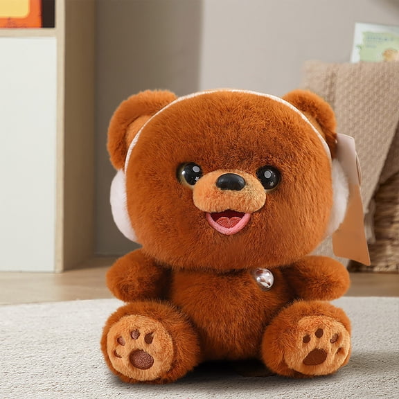 Xecvkr Stuffed Toys Cute Stuffed Bear Plush Toy Decorative Soft Animal Doll Birthday Festival Cloth Wedding Kid Comfort Decorative Pillow Collectible Room Ornament 25cm 1 Piece Brown