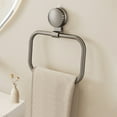 thumbnail image 1 of Xecvkr Suction Cup Towel Ring Holder Aluminum Alloy Wall Mount No Drill Bathroom Kitchen Towel Rack, 9.45x6.54 Inch Gray White, 1 of 6