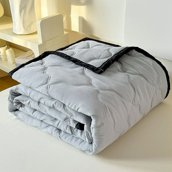 Xecvkr Summer Cooling Blanket, Ice Silk Air Conditioning Quilt Full/Queen Size 100x150cm, Lightweight Washable for Hot Sleepers, Gray Green Purple Pink Blue
