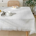 thumbnail image 1 of Xecvkr Tablecloth Wrinkle Resistant Kitchen Dining Room Cotton Fabric Multiple Sizes White Soft Washable Classic Holiday Party Dinner 1pc, 1 of 8