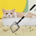 thumbnail image 1 of Xecvkr Telescopic Cat Litter Scoop with Extended Handle, Stainless Steel Fine Hole Poop Shovel, Cleaning Tool for Pet Waste, Black or Silver, 17.72x5.91x1.97in, 1 of 6