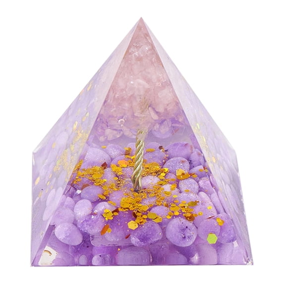 Xecvkr ThreeDimensional Crystal Energy Tower Pyramid Home Desk Office Ornamental Decorative Glue Stone Handicraft Visual Appeal Multicolor 1Piece5*5*5