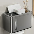 thumbnail image 1 of Xecvkr Toilet Tissue Box Water Resistant Shelf Bathroom No Punch Mount Roll Paper Box Visual Window Protection Organizer 1 Pack Gray, 1 of 6