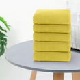thumbnail image 1 of Xecvkr Towels Sets Velvet Towel Set Soft Absorbent Gentle Face Hand Wash Cleansing Quick Dry Pineapple Lattice Pattern 5 Pack Bright Yellow, 1 of 6