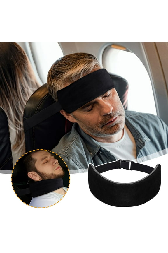 Travel Head Support Pillow Adjustable Headrest Neck Pillow Airplane Car Bus Long Flights Adults Kids Black