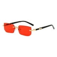 thumbnail image 1 of Xecvkr Trendy Frameless Jelly Sunglasses Fashion European Style Polarized UV Protection Cut Lens Outdoor Activity Biking Driving Travel Fade Resistant 1Pair, 1 of 3