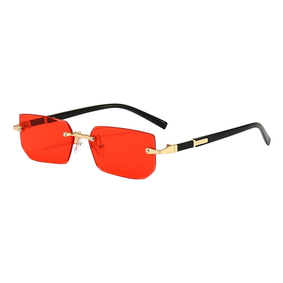 Xecvkr Trendy Frameless Jelly Sunglasses Fashion European Style Polarized UV Protection Cut Lens Outdoor Activity Biking Driving Travel Fade Resistant 1Pair