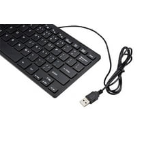 Xecvkr Ultra-Thin Mini USB Wired Keyboard 78 Keys Compact Multimedia Laptop PC Ergonomic Portable 11.2x4.72x0.78in 1 Pack