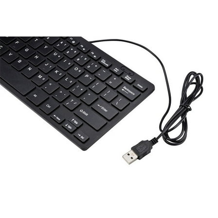 Xecvkr Ultra-Thin Mini USB Wired Keyboard 78 Keys Compact Multimedia Laptop PC Ergonomic Portable 11.2x4.72x0.78in 1 Pack