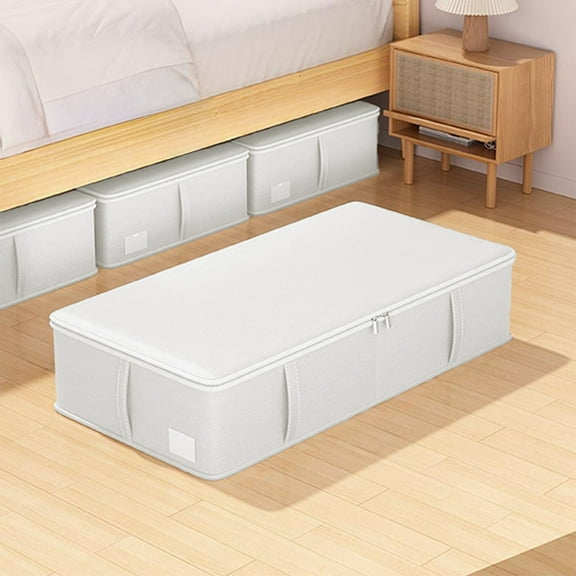 Xecvkr Underbed Storage Box Flat Drawer Clothes Quilt Organizer Multi-Purpose Breathable Transparent Window Handle 31.89x17.72x5.91in 1 Pack