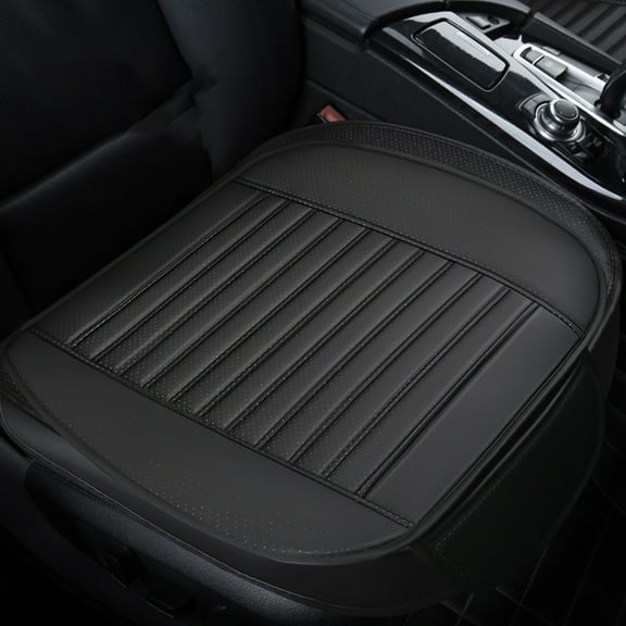 Xecvkr Universal Car Front Seat Cover Leather Upholstered Breathable Cushion Four-Season Anti-Slip Flexible Fit Easy Clean for Sedan SUV Truck 1 Piece 20.5x20.1in Black Red White