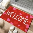 thumbnail image 1 of Xecvkr Valentine's Day Indoor Outdoor Rug Straight Carpet Absorbent Non-Slip Kitchen Foot Mat Waterproof Washable Easy Clean Double Layer Red Entry Balcony 19.68x31.5in 1pc, 1 of 6