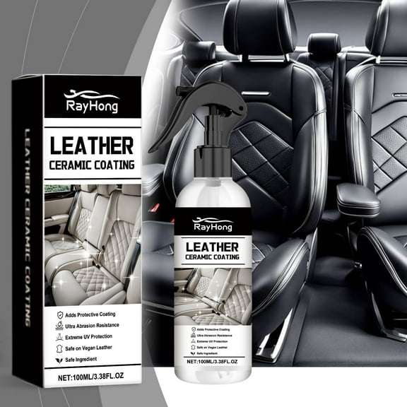 Xecvkr Vehicle Leather Ceramic Protective Coating Interior Long Lasting Odorless Easy Clean Resistant abrasion Safe all Leather Types Colors Synthetic 100ml 1 Pack