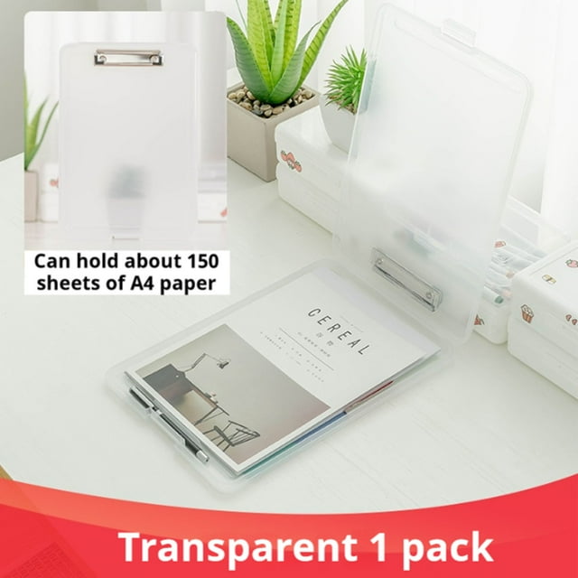 Xecvkr Versatile and Stylish A4 File Box, Transparent Plastic Storage Solution for Organized Document Management - Includes One File Box with Multiple Compartments, Secure Lid, An