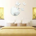 thumbnail image 1 of Xecvkr Wall Mirror Sticker SelfAdhesive Acrylic Background Decorative Mural Art Removable Reflective Home Living Room Vase Plants Wall 4Pack Silver, 1 of 6