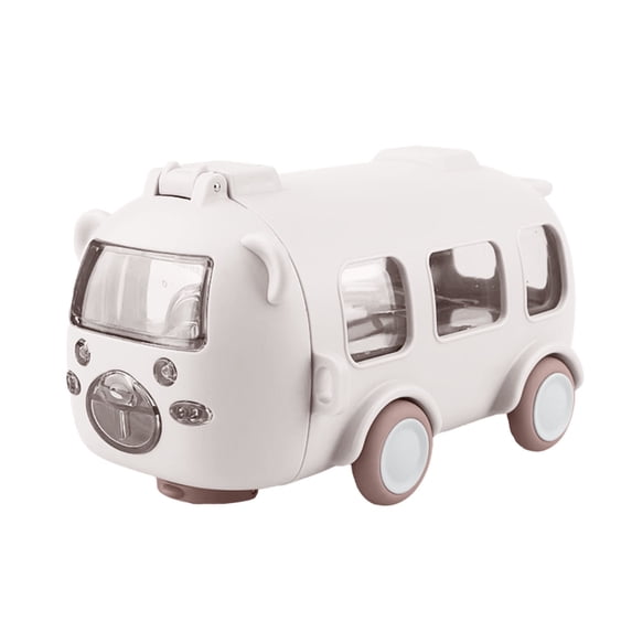 Xecvkr Water Bottle Kids Bus Shaped Detachable Straw Strap Leak Resistant Break Proof Cute for School Sports Travel Easy Carry Cleaning Toddler Boys Girls Drinking 1 Piece