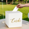 thumbnail image 1 of Xecvkr Wedding Card Box Foil Decorated Gift Card Holder for Party Reception Birthday Baby Shower Raffle Ticket Collection 12.59x8.66x0.39 Inch, 1 of 6