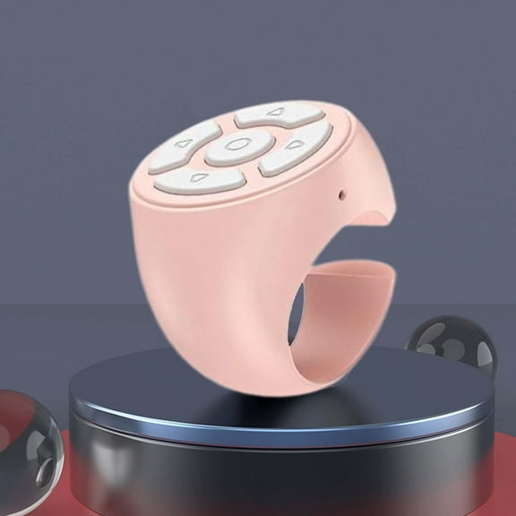 Xecvkr Wireless Bluetooth Remote Control Ring Short Video Slide Selfie Ebook Page Turner Fingertip Wearable Device Range Rechargeable 50mAh 1pc Pink
