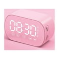 thumbnail image 1 of Xecvkr Wireless Bluetooth Speaker FM Radio Mini Mirror Alarm Clock LED Display Card Player Home Decor 3W 500mAh 8.5x3.8x5cm 1 Pack, 1 of 7