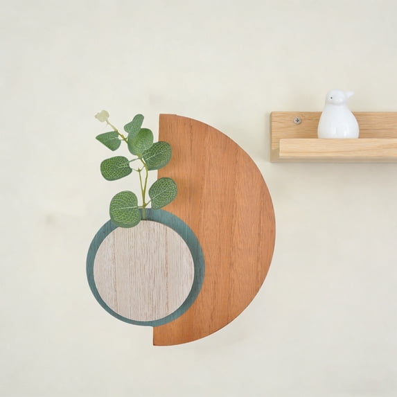 Xecvkr Wooden Decoration Board Colorful Hanging Plastic Plants Bedroom Living Room Office Wall Indoor Outdoor Stylish Handmade Geometric Refreshing
