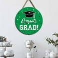thumbnail image 1 of Xecvkr Wooden Graduation Door Plaque Hanging Circular Sign Congratulations Decor Class Season Party Hanging Entryway Wall Graduation Event 1Piece Green, 1 of 6