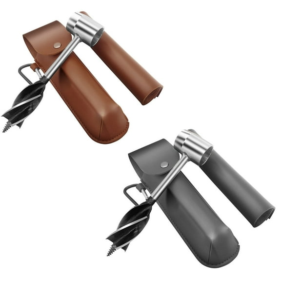 Xecvkr Woodworking Manual Hand Drill Survival Bushcraft Screw Drill Primitive Tool Eye Auger Outdoor Camping Shelter Building Carbon Steel 1 Tool