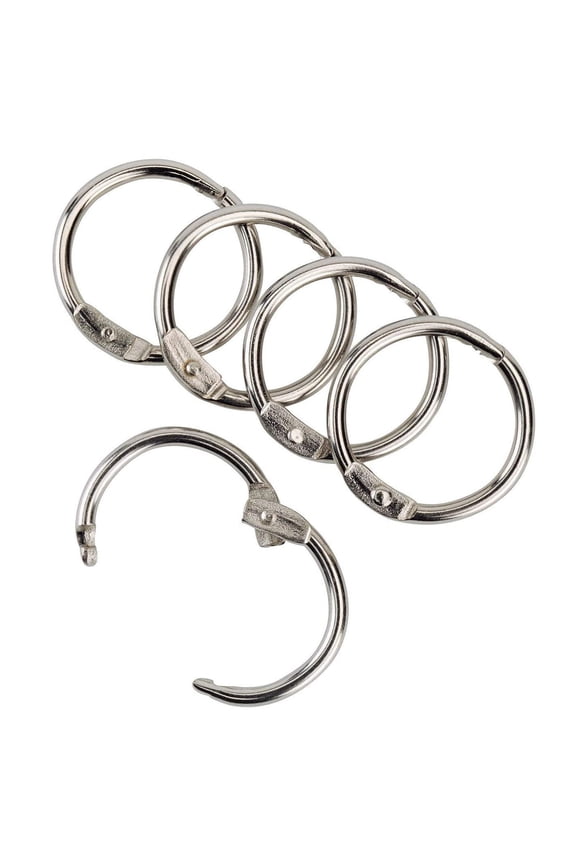 Ring Binder Snap Rings, Snap Metal Loose Leaf Ring, 1.2 Inch (15 Pack) Loose Leaf Binder Book Rings, with Metal Plated for Key,and Index Cards, for School, Home, or Office, Silver
