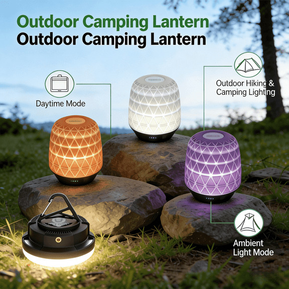 Xeenzo 4000mAh Rechargeable Camping Lantern, Black