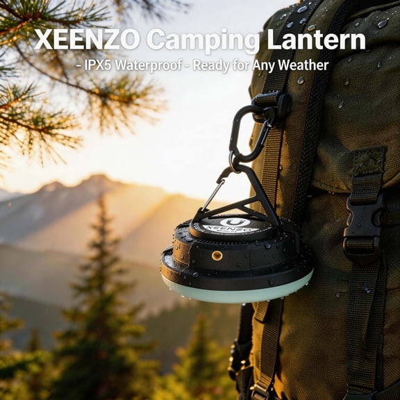 Xeenzo 4000mAh Rechargeable Camping Lantern, Black