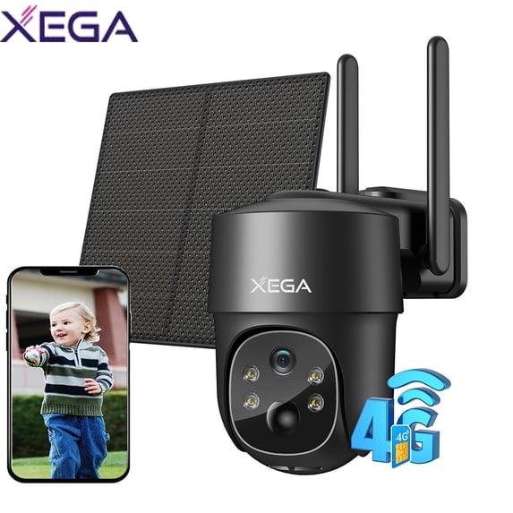 Xega 4G LTE Solar Security Camera with SIM Card