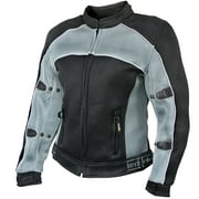 Xelement CF507 Women's 'Guardian' Black and Grey Mesh Jacket with X-Armor Protection Large