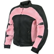 Xelement CF508 Women's 'Guardian' Black and Pink Mesh Jacket with X-Armor Protection X-Large