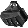 thumbnail image 1 of Xelement X-551-01ZB Zip Off Solid Black PVC Three Strap Motorcycle Saddlebags, 1 of 9