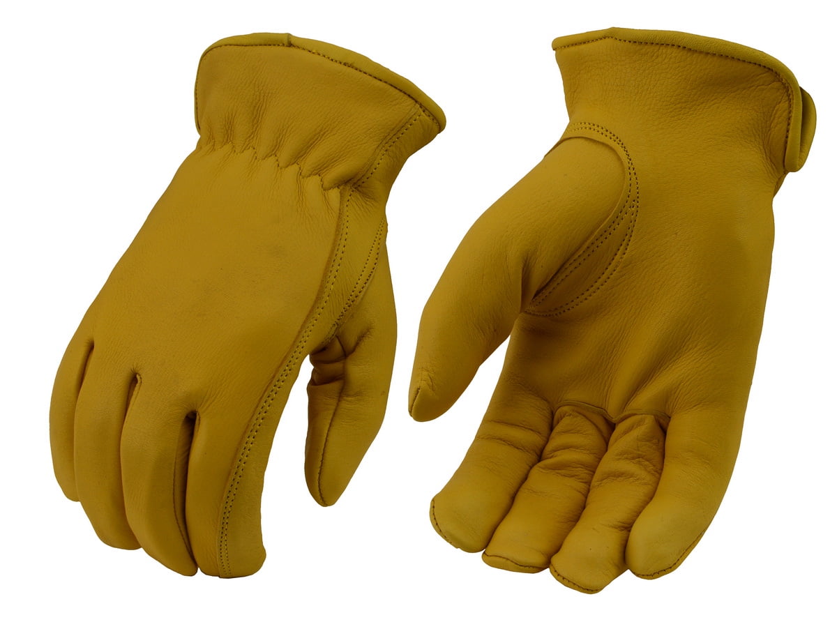Xelement XG37545 Men s Yellow Lined Full Grain Deerskin Gloves X