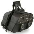 thumbnail image 1 of Milwaukee Leather Unisex Zip-Off Studded Throw Over Rounded Saddle Bag Black One Size, 1 of 5
