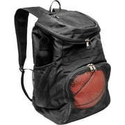 XELFLY Basketball Backpack with Ball Compartment   Sports Equipment Bag for Soccer Ball, Volleyball, Gym, Outdoor, Travel, School, Team   2 Bottle Pockets, Includes Laundry or Shoe Bag   25L Black