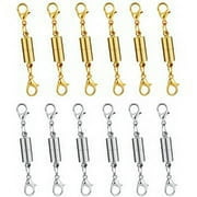 Xelparuc Pack of 12pcs Gold Color and Silver Color Magnetic Lobster Clasp for Jewelry Necklace Bracelet