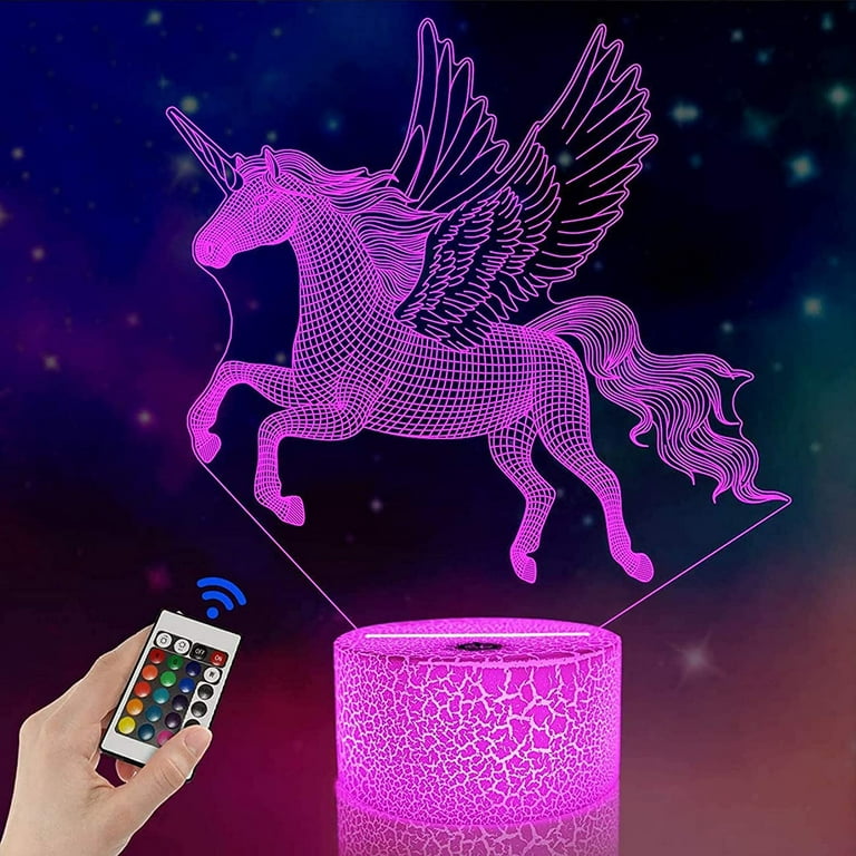 Xelparuc Unicorn Gifts for Grils,3D Illusion Night Light Bedside