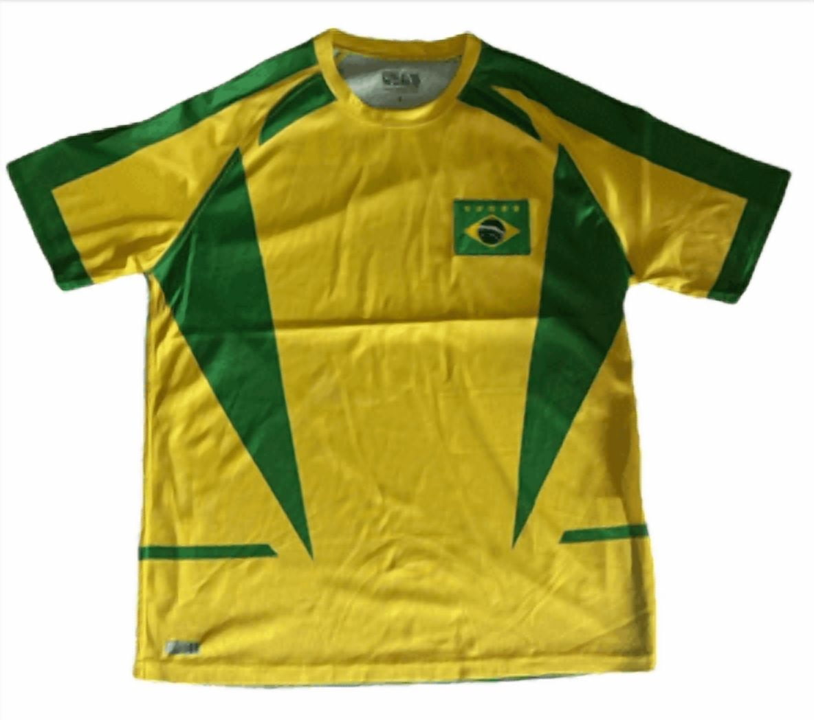 XelsiusActive Brazil Soccer Team Jersey T-Shirt Yellow/Green Size Large, image size:1184x1048