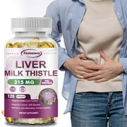 Xemenry Liver Milk Thistle 315mg -80% Silymarin -Liver Health &Detox,Digestive Support(30/60/120pcs)
