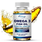 Xemenry Omega 3 Fish Oil 7594mg - 3x Strength, Highest Potency - with EPA, DHA (30/60/120pcs)