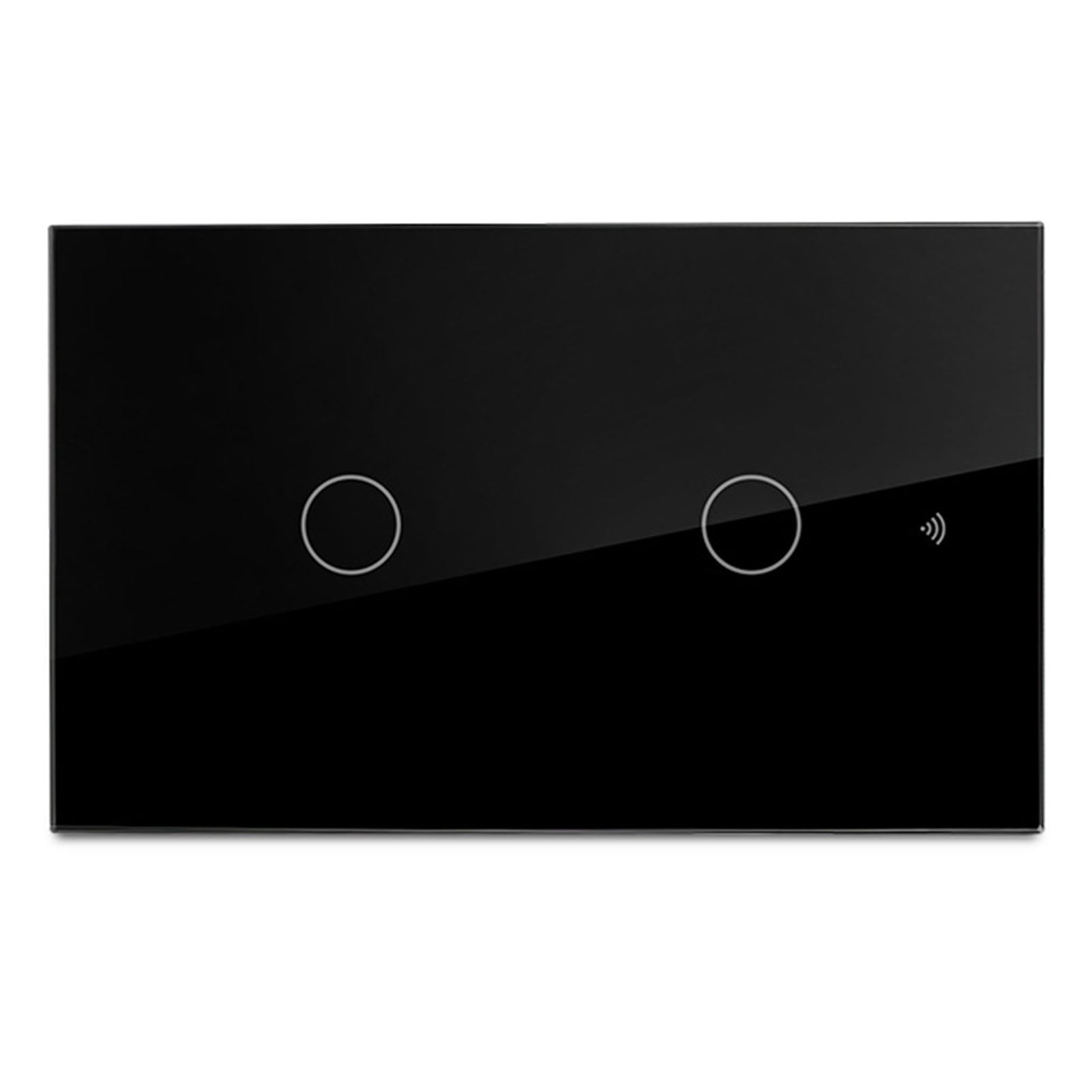 Xemplaro Wifi Smart Touch Panel 2 Gang for Tuya APP Phone Remote Control Voice Timing Function Smart Light Switch for Home Black