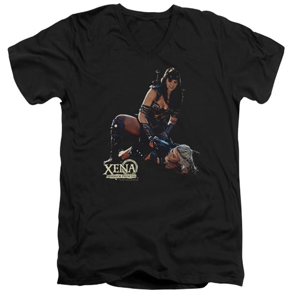 Xena In Control Adult V-Neck T-Shirt Black