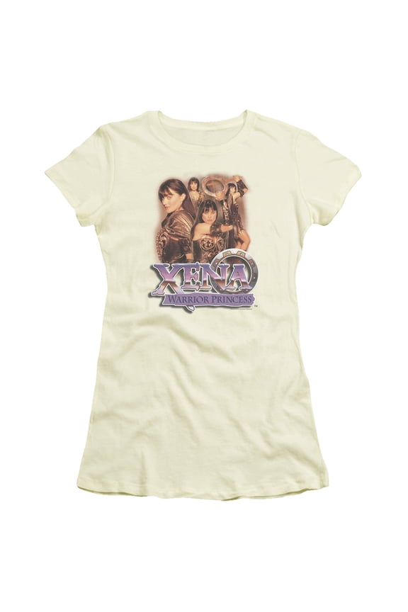 Xena Princess Collage Junior Women's T-Shirt Sheer Cream