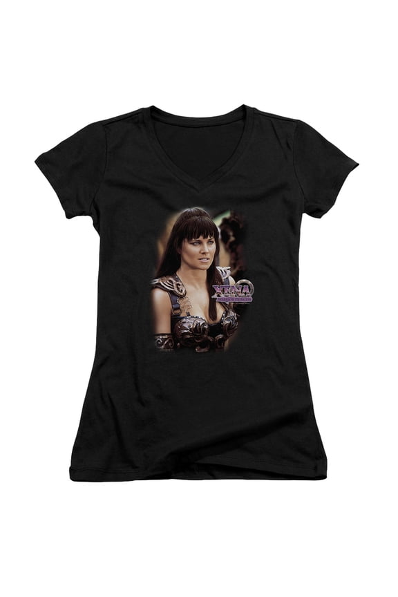 Xena Warrior Princess Junior Women's V-Neck T-Shirt Black
