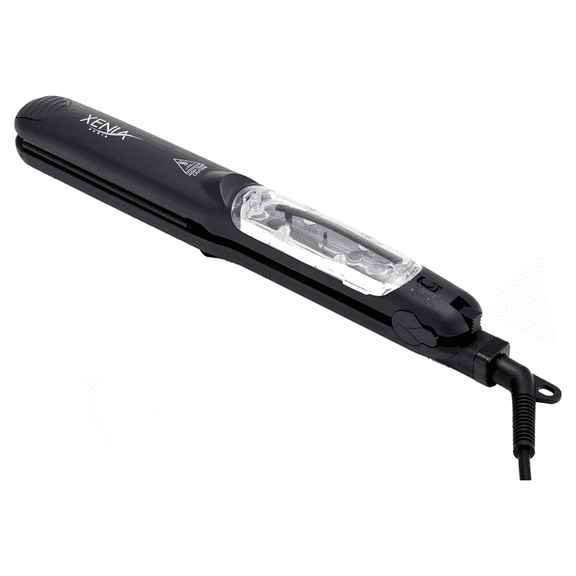 Xenia Paris 1.25" Ceramic Steamer Flat Iron with Argan Infuser-Black