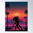 thumbnail image 1 of Xenomorph On The Beach Poster Wall Art, Modern Wall Decor For Living Room Bedroom, 16x24 UNFRAMED, 1 of 3