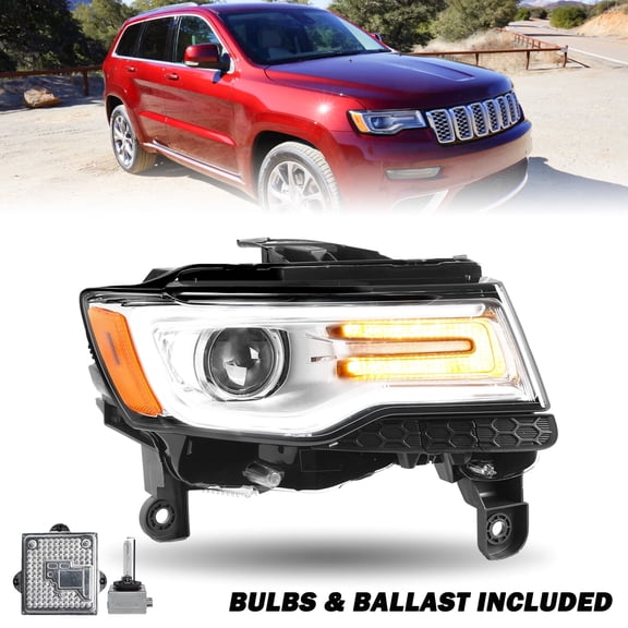 Xenon HID Headlights Assembly For 2014-2021 Jeep Grand Cherokee Headlamps LH/RH