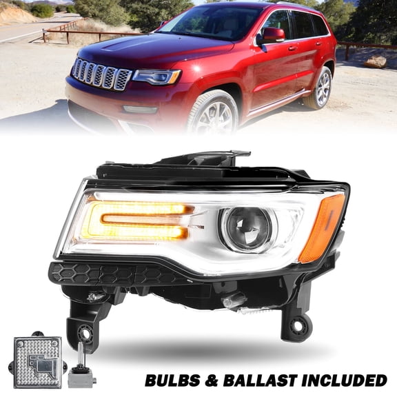 Xenon HID Headlights Assembly For 2014-2021 Jeep Grand Cherokee Headlamps LH/RH